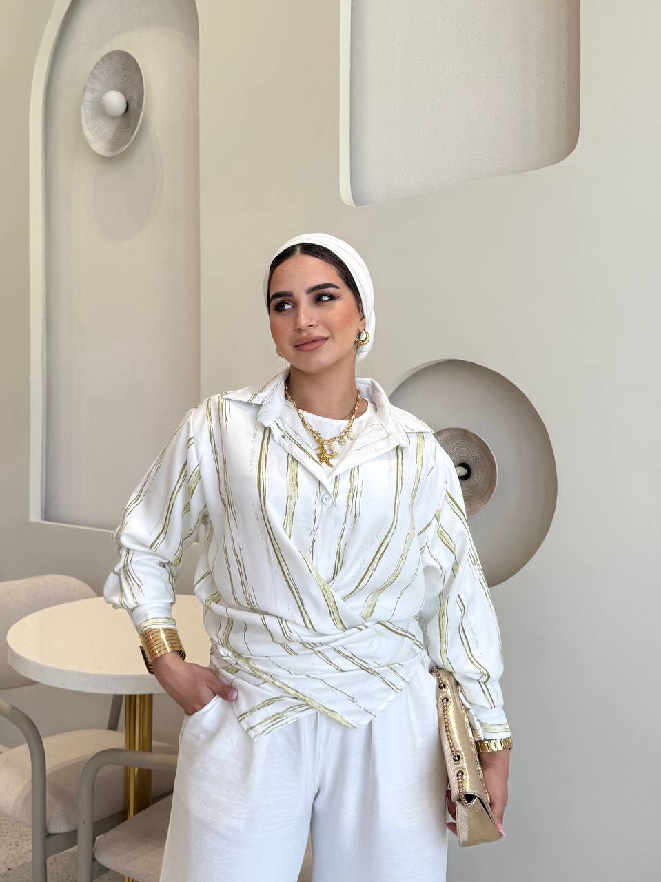 lady vibe strip blouse