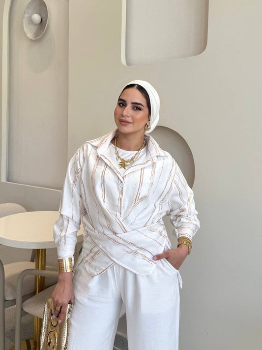 lady vibe strip blouse