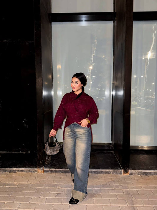 lady vibe strass blouse