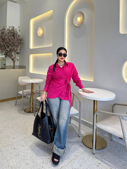 lady vibe linen blouse