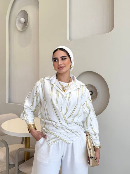 lady vibe strip blouse