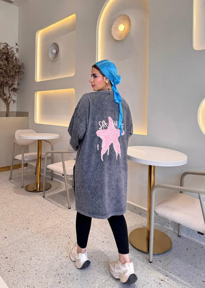 lady vibe long rock t-shirt