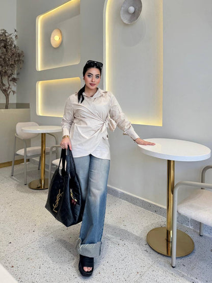 lady vibe linen blouse